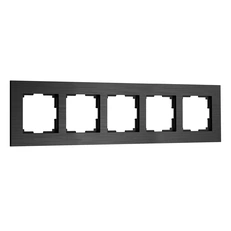Изображение Рамка на 5 постов AluMax (черный алюминий) W0053508